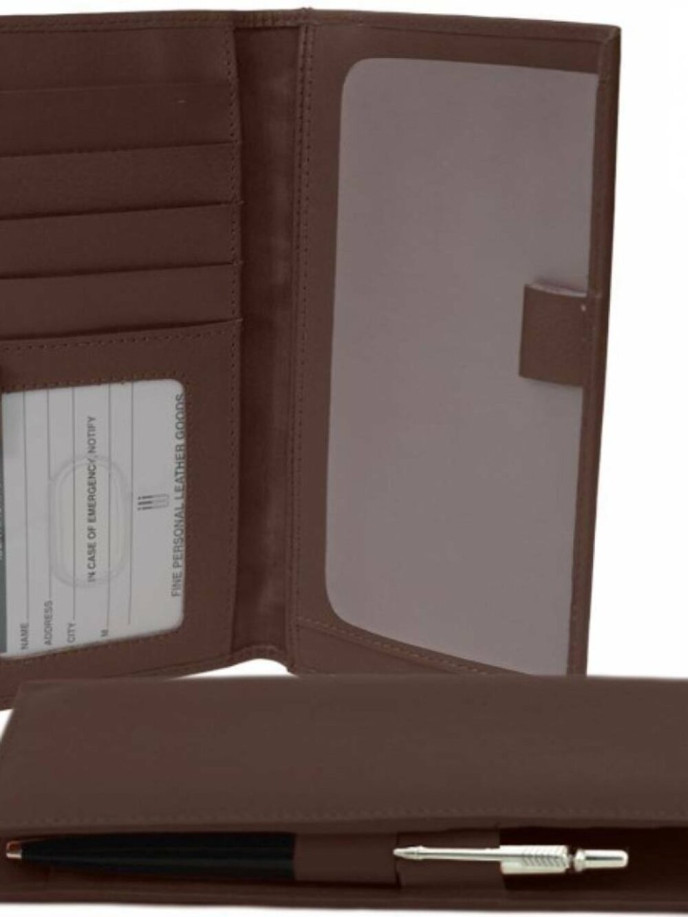 DJNY RFID-Blocking Checkbook Cover - Brown